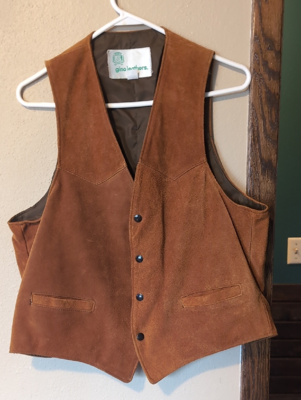 Men’s Chestnut Suede Button Vest